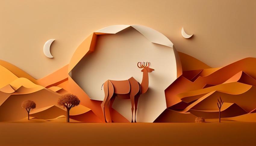 Minimalist Eid ul Adha background, HDR, 8K, High Resolution